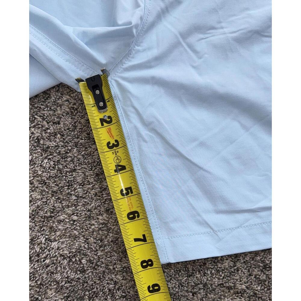 NWT Across The Pond Men's Light Blue Flat Front Tech Chino Shorts sz 36 - Picture 4 of 5